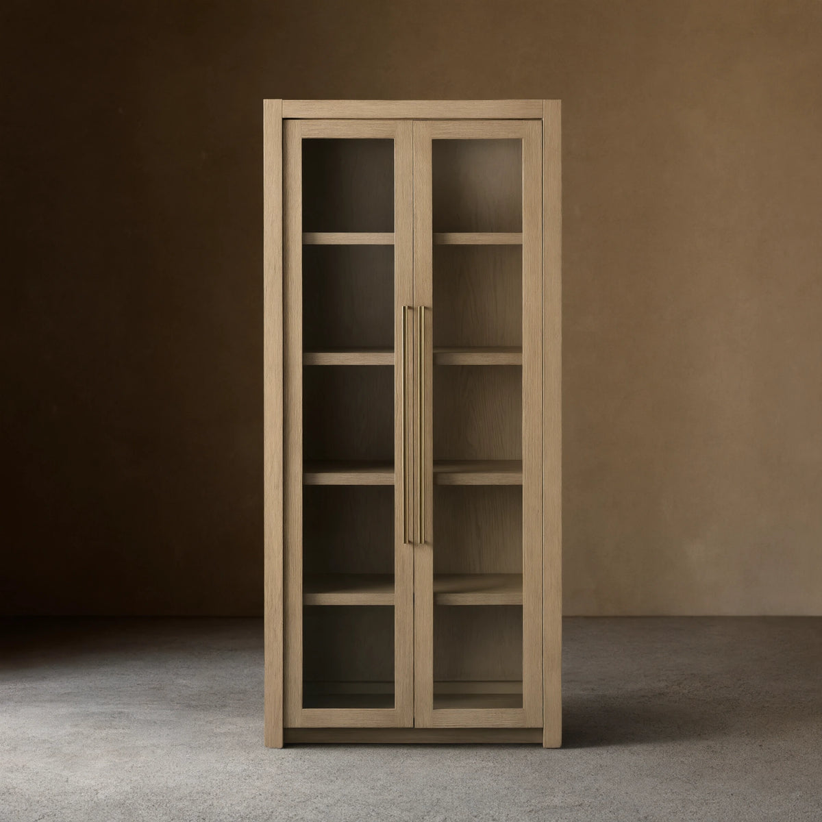 Bodhi Solid White Oak Display Cabinet with Glass Door
