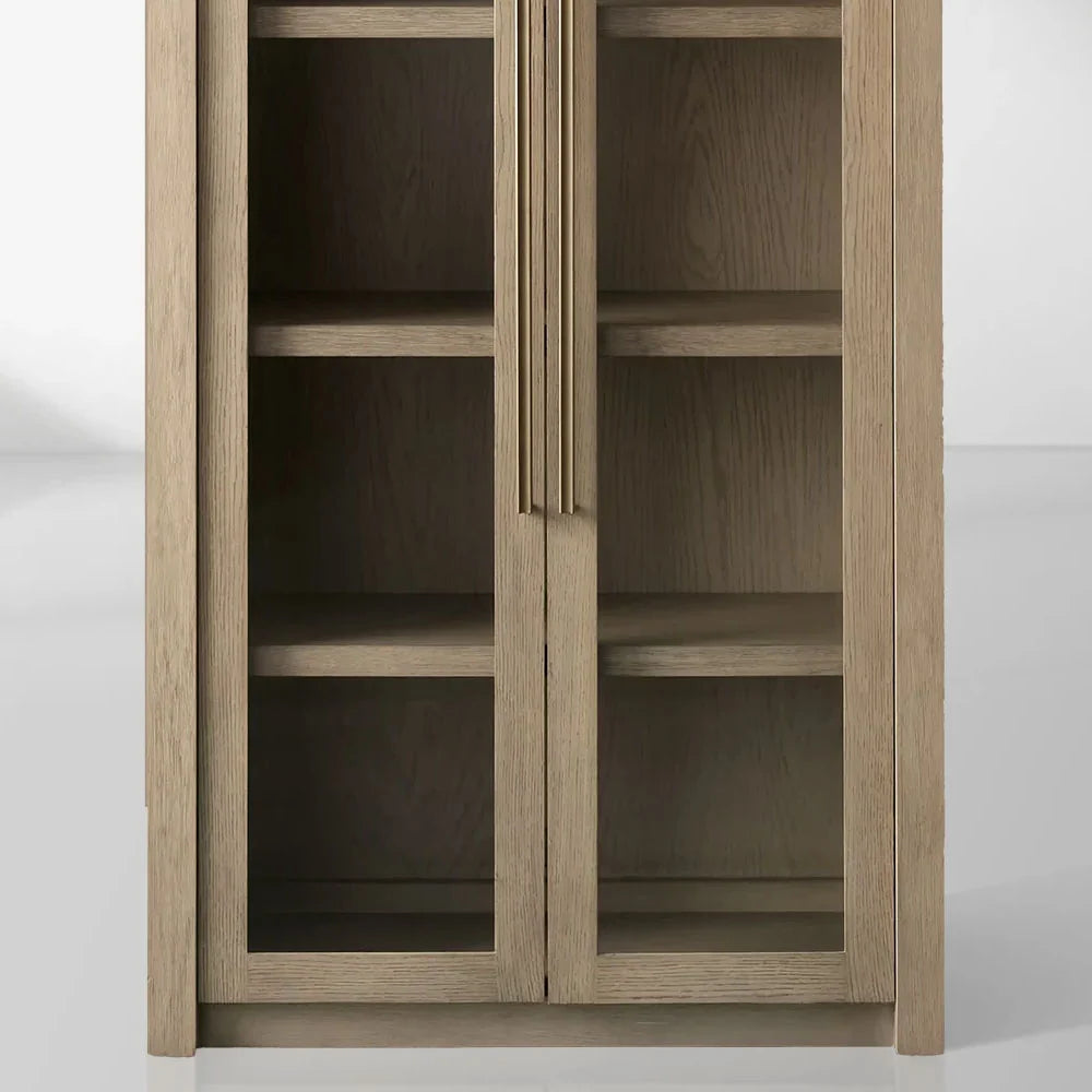 Bodhi Solid White Oak Display Cabinet with Glass Door