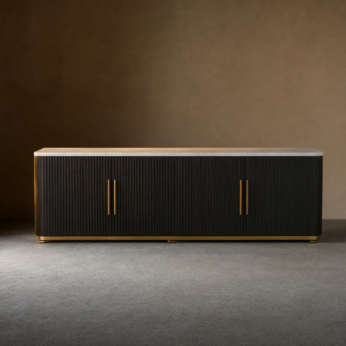 Finnley Sideboards Living Room Media Cabinets with Marble Top