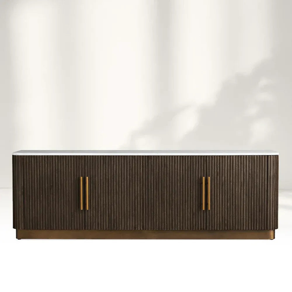 Finnley Sideboards Living Room Media Cabinets with Marble Top
