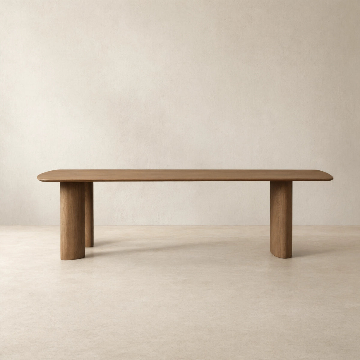 Theo Curved Dining Table Solid Oak Design with Sculptural Base