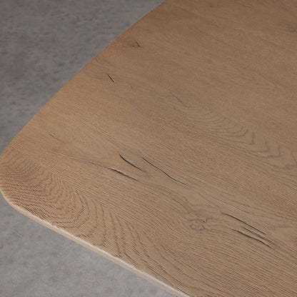 Theo Curved Dining Table Solid Oak Design with Sculptural Base