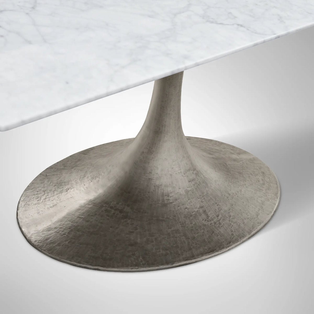 Aero Rectangular Marble Dining Table with Cast Steel Base