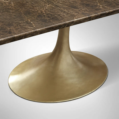 Aero Rectangular Marble Dining Table with Cast Steel Base