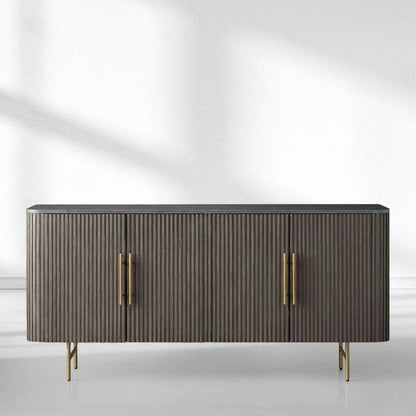 Finnley Wood Sideboard Marble Countertop Buffet Storage Cabinet Rural Entryways Cabinet