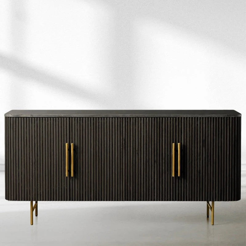 Finnley Wood Sideboard Marble Countertop Buffet Storage Cabinet Rural Entryways Cabinet