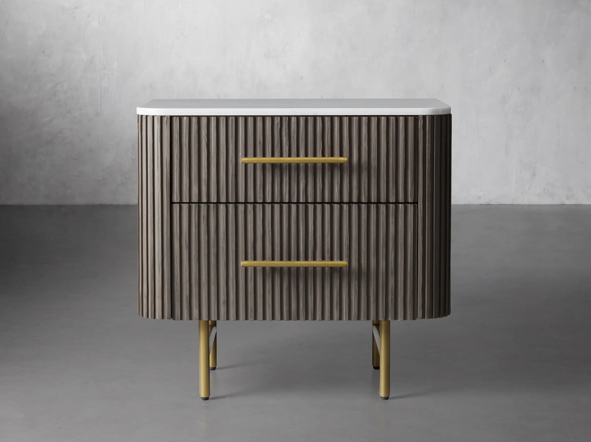 Finnley Closed Nightstand Solid Wood 2 Drawer Bedside Table with Modern Bedroom
