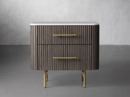 Finnley Closed Nightstand Solid Wood 2 Drawer Bedside Table with Modern Bedroom