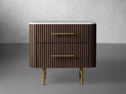 Finnley Closed Nightstand Solid Wood 2 Drawer Bedside Table with Modern Bedroom