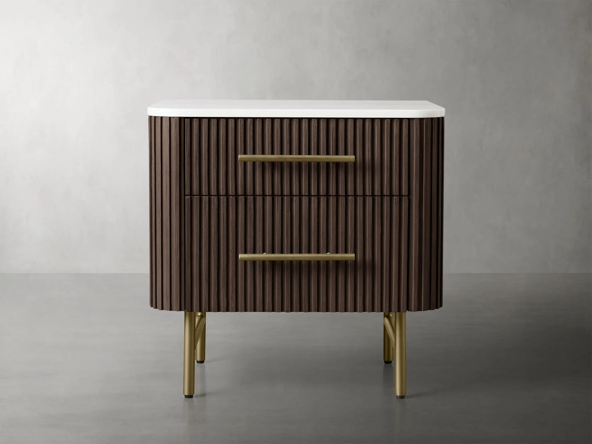 Finnley Closed Nightstand Solid Wood 2 Drawer Bedside Table with Modern Bedroom