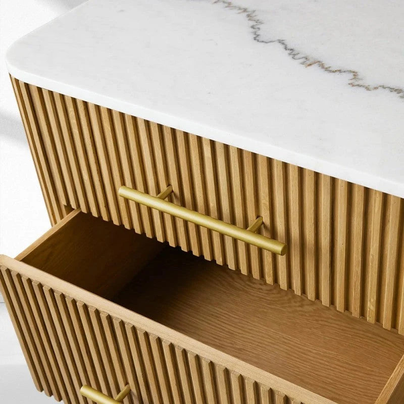 Finnley Closed Nightstand Solid Wood 2 Drawer Bedside Table with Modern Bedroom