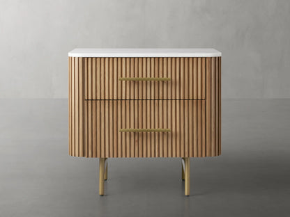 Finnley Closed Nightstand Solid Wood 2 Drawer Bedside Table with Modern Bedroom