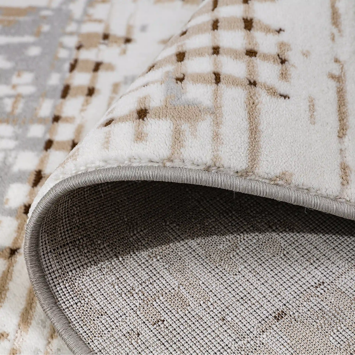 Puxina Abstract Linear Texture Neutral Area Rug with Minimalist Order & Casual Art Carpet Modern Linear Texture Style