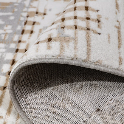 Puxina Abstract Linear Texture Neutral Area Rug with Minimalist Order & Casual Art Carpet Modern Linear Texture Style