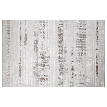 Puxina Soft Linear Texture Neutral Area Rug with Minimalist & Relaxing Carpet Soft Script Texture Style