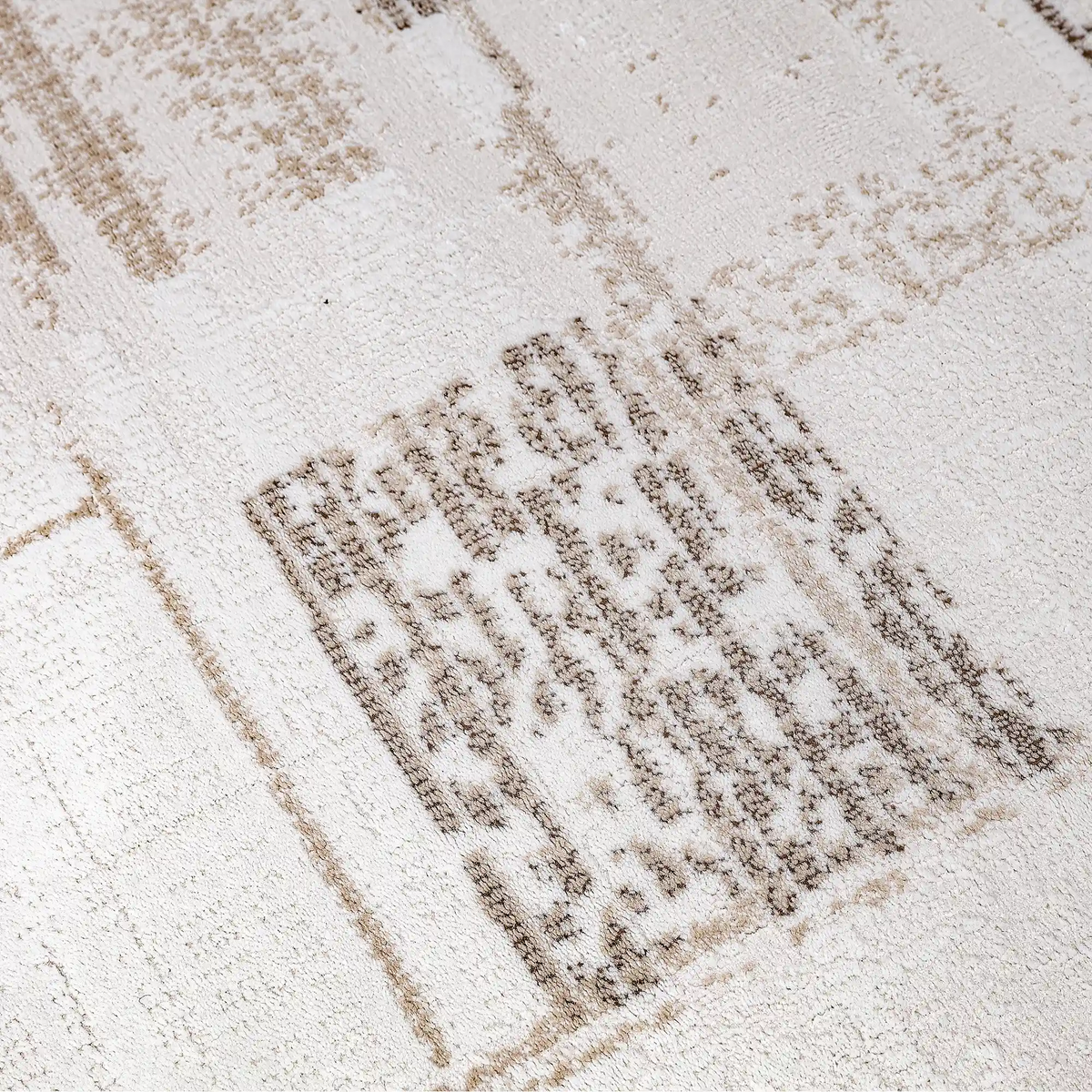 Puxina Subtle Grid Linear Neutral Area Rug with Minimalist & Versatile Carpet Subtle Patchwork Grid Style