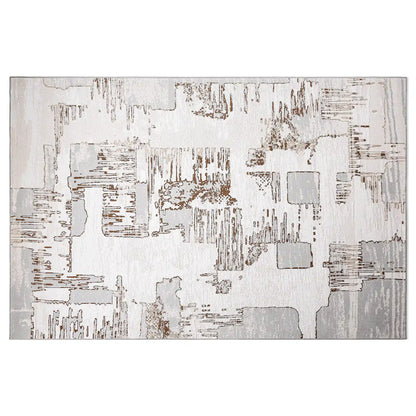 Puxina Soft Layered Block Abstract Neutral Area Rug with Minimalist Modern Industrial Style Carpet Sketch Deconstructed Style