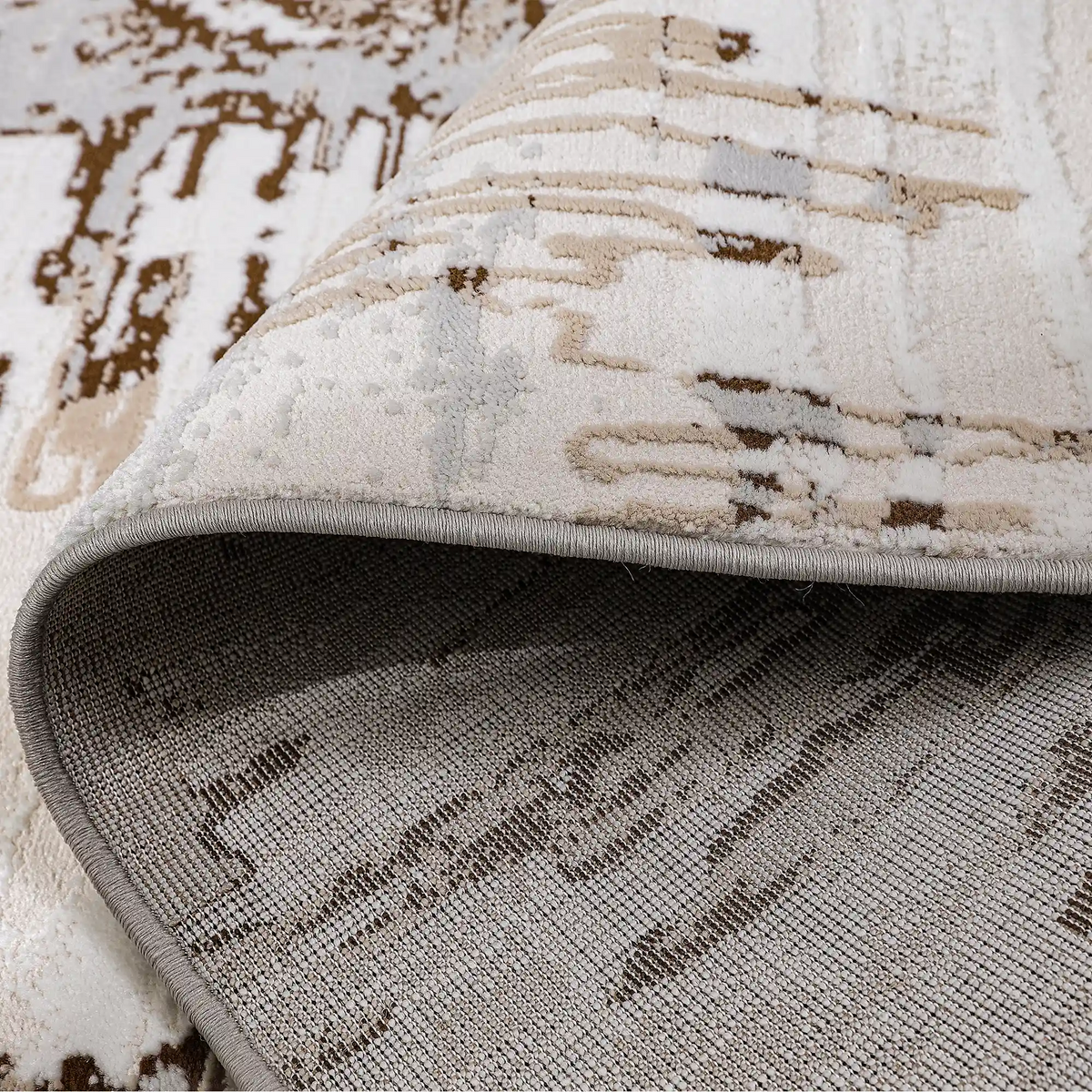 Puxina Soft Layered Block Abstract Neutral Area Rug with Minimalist Modern Industrial Style Carpet Sketch Deconstructed Style