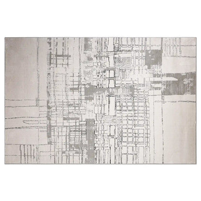 Xiangshe Layered Linear Abstract Neutral Area Rug with Deconstructed Sketch Style Carpet