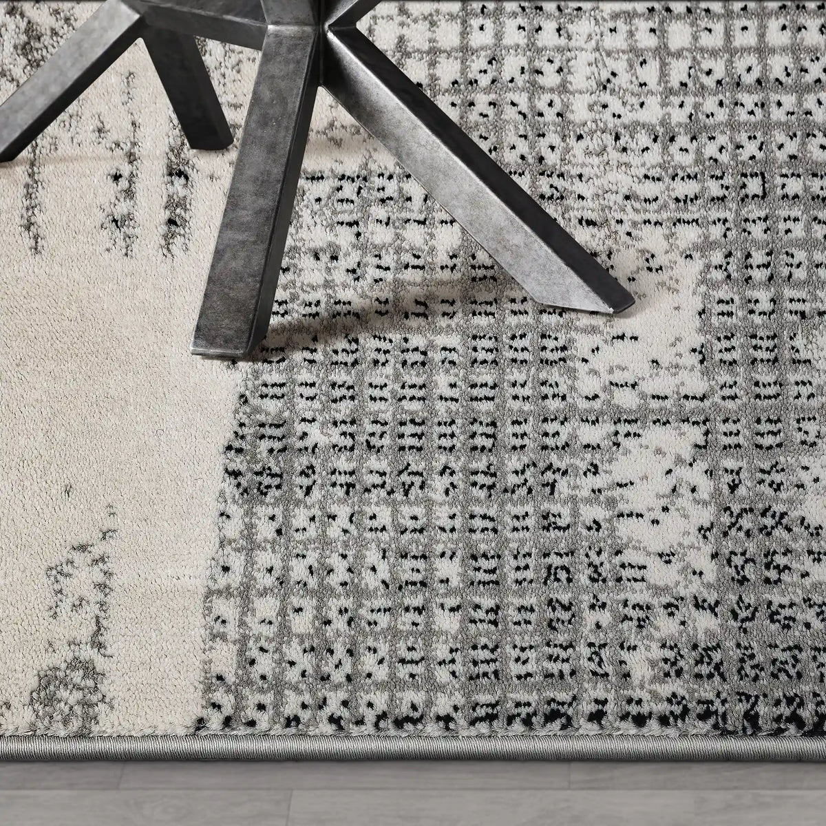Xiangshe Textured Grid Modern Area Rug Artistic & Retro Minimalist & Rational Style Carpet