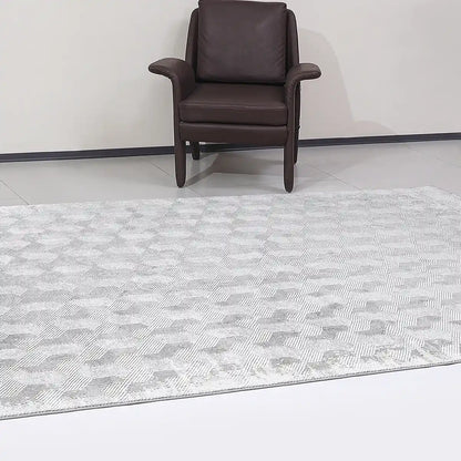 Shafei Textured Geometric Calm Interior Area Rug with 3D Herringbone Pattern & Gradient Texture Carpet