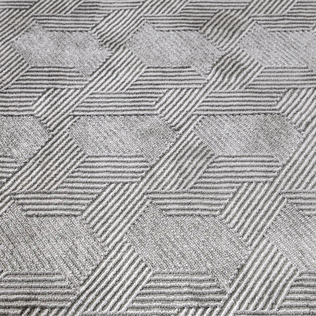 Shafei Textured Geometric Calm Interior Area Rug with 3D Herringbone Pattern & Gradient Texture Carpet
