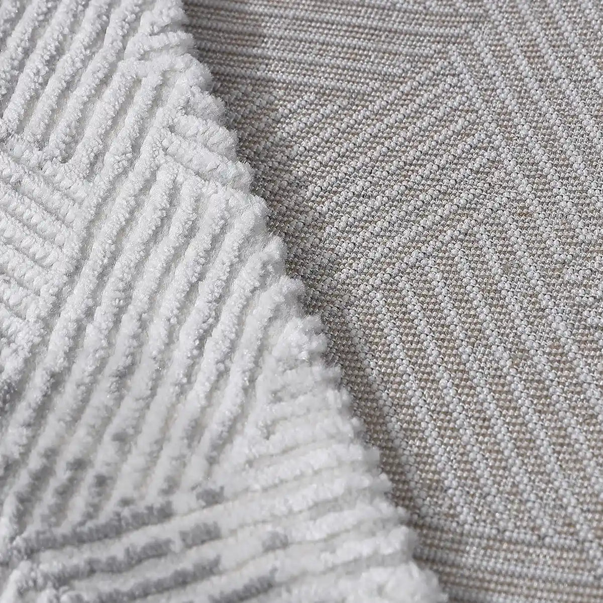 Shafei Textured Geometric Calm Interior Area Rug with 3D Herringbone Pattern & Gradient Texture Carpet