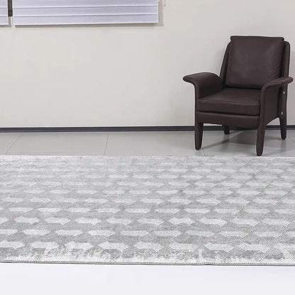 Shafei Textured Geometric Calm Interior Area Rug with 3D Herringbone Pattern & Gradient Texture Carpet