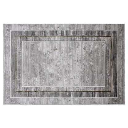 Milano Framed Abstract Neutral Area Rug NeatElegant & Understated Carpet Modern Framed Abstract Minimalist Style