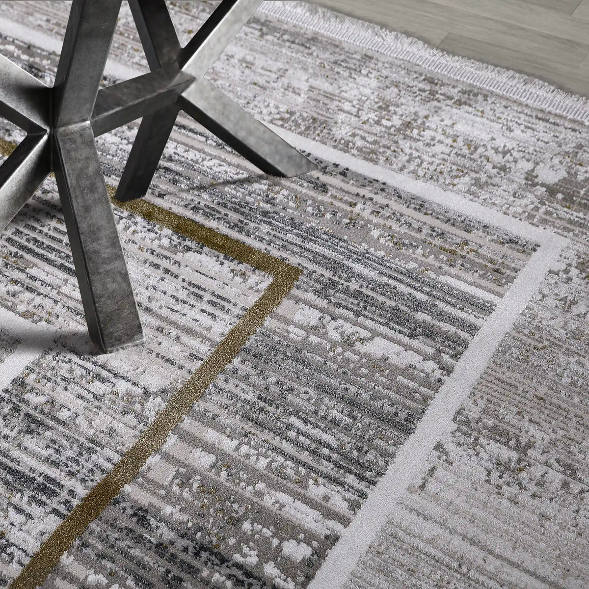 Milano Framed Abstract Neutral Area Rug NeatElegant & Understated Carpet Modern Framed Abstract Minimalist Style