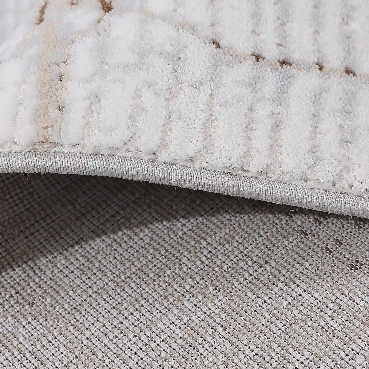 Puxina Layered Trace Calm Modern Area Rug with Brown Line Deconstructed Sketch Style Carpet