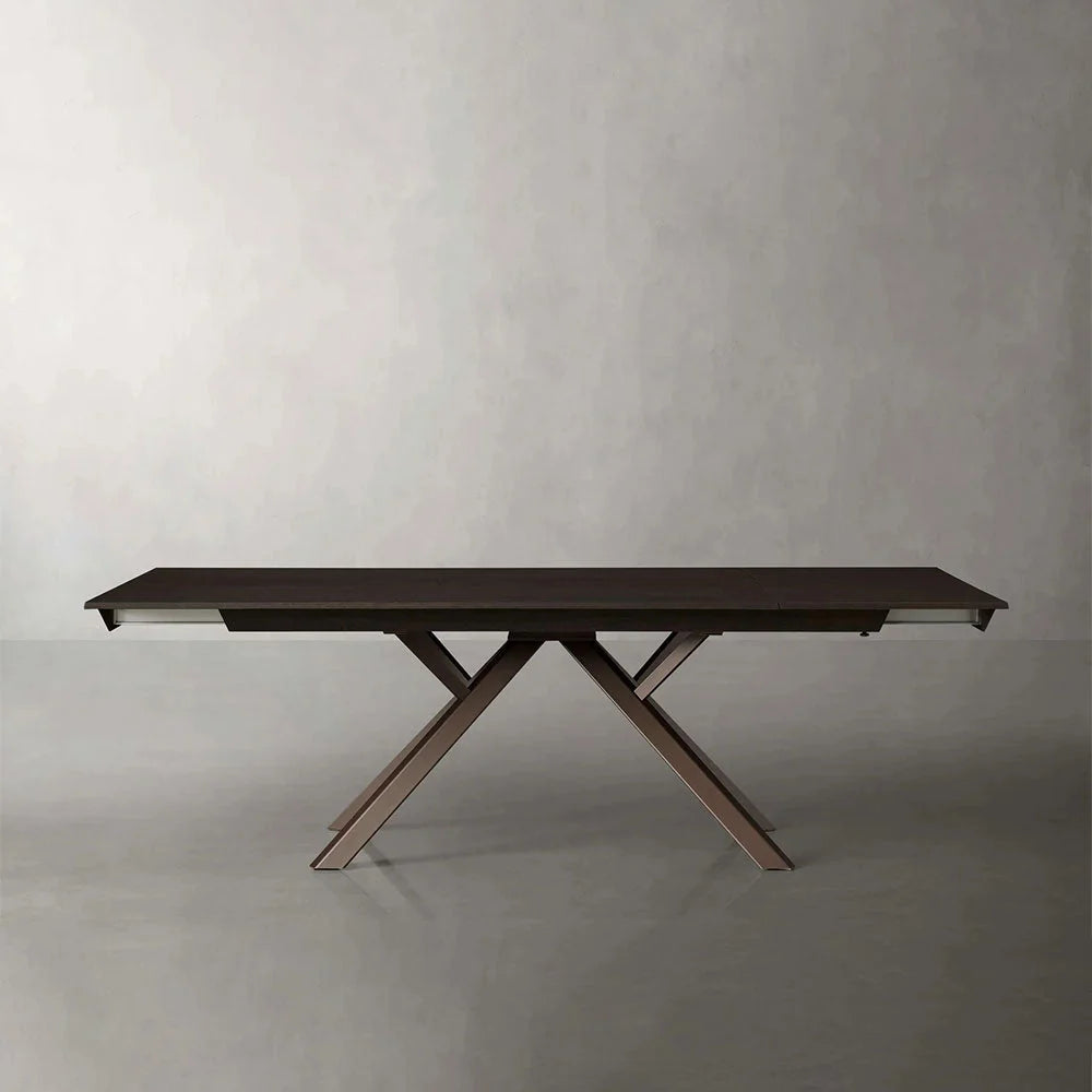 Powell Expandable Wood Dining Table with Steel Base