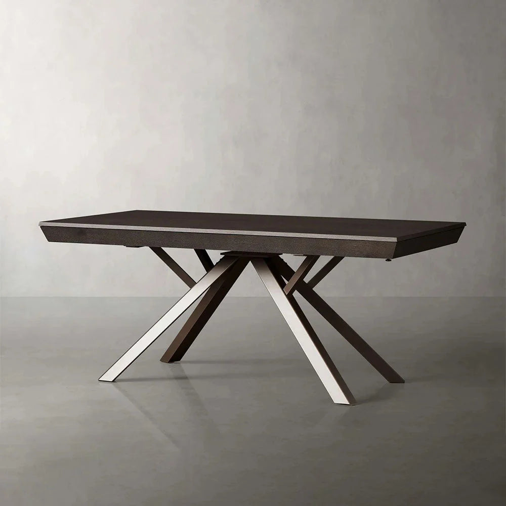 Powell Expandable Wood Dining Table with Steel Base