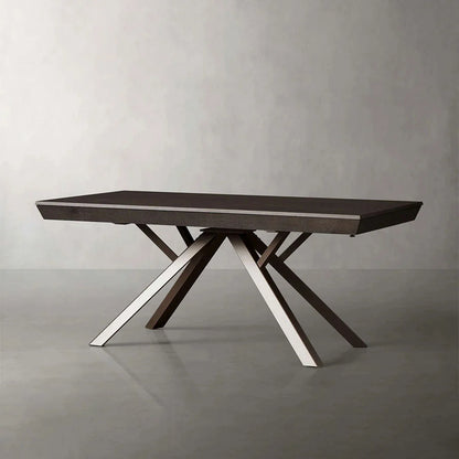 Powell Expandable Wood Dining Table with Steel Base
