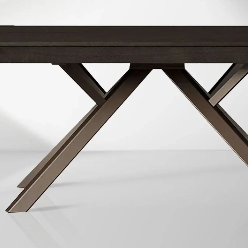 Powell Expandable Wood Dining Table with Steel Base
