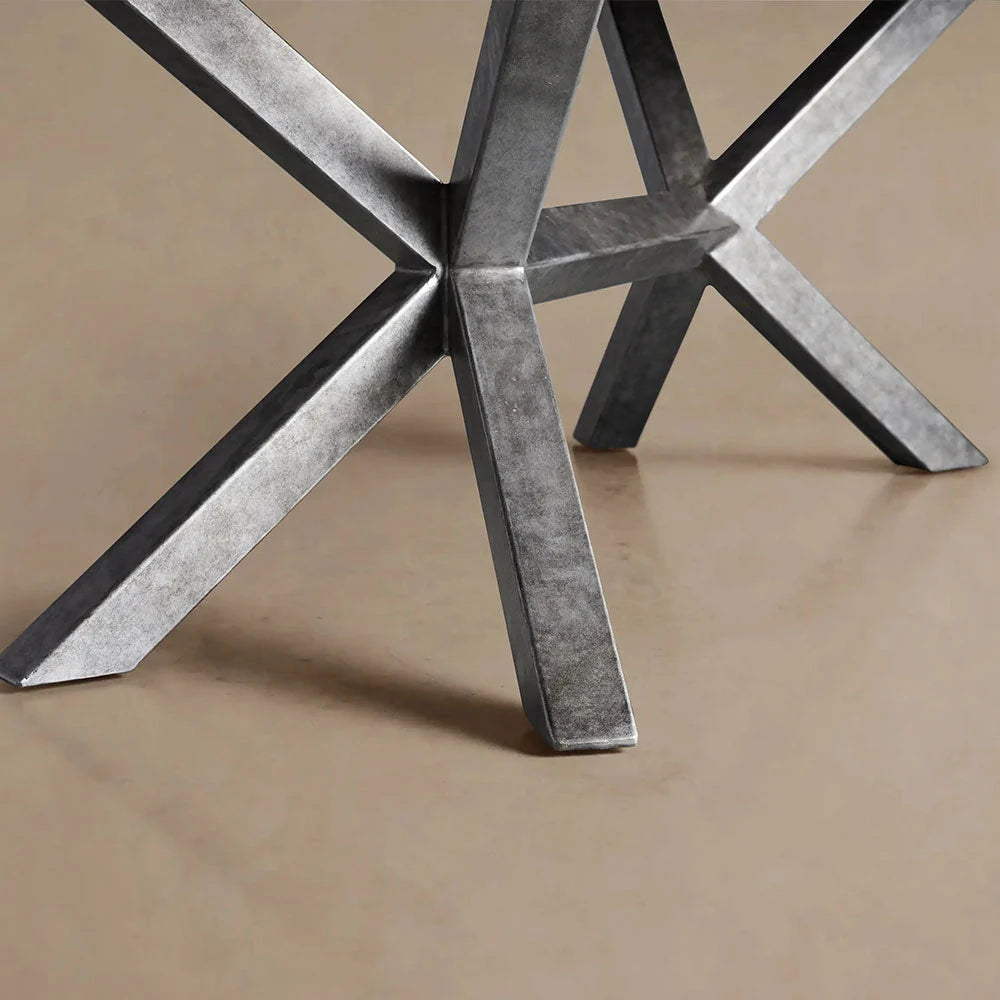 Petra Rectangle Dining Table Marble Top with Iron Base