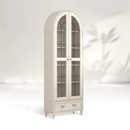 Hattie II Glass tall Display Cabinet Wood Classical European Design
