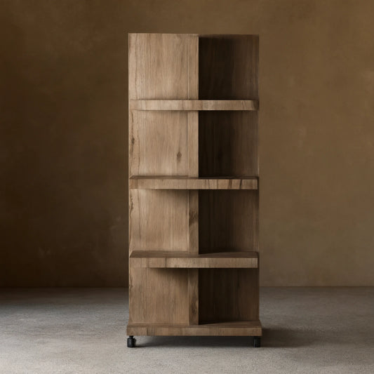 Leandro Solid Oak Wood Bookcase
