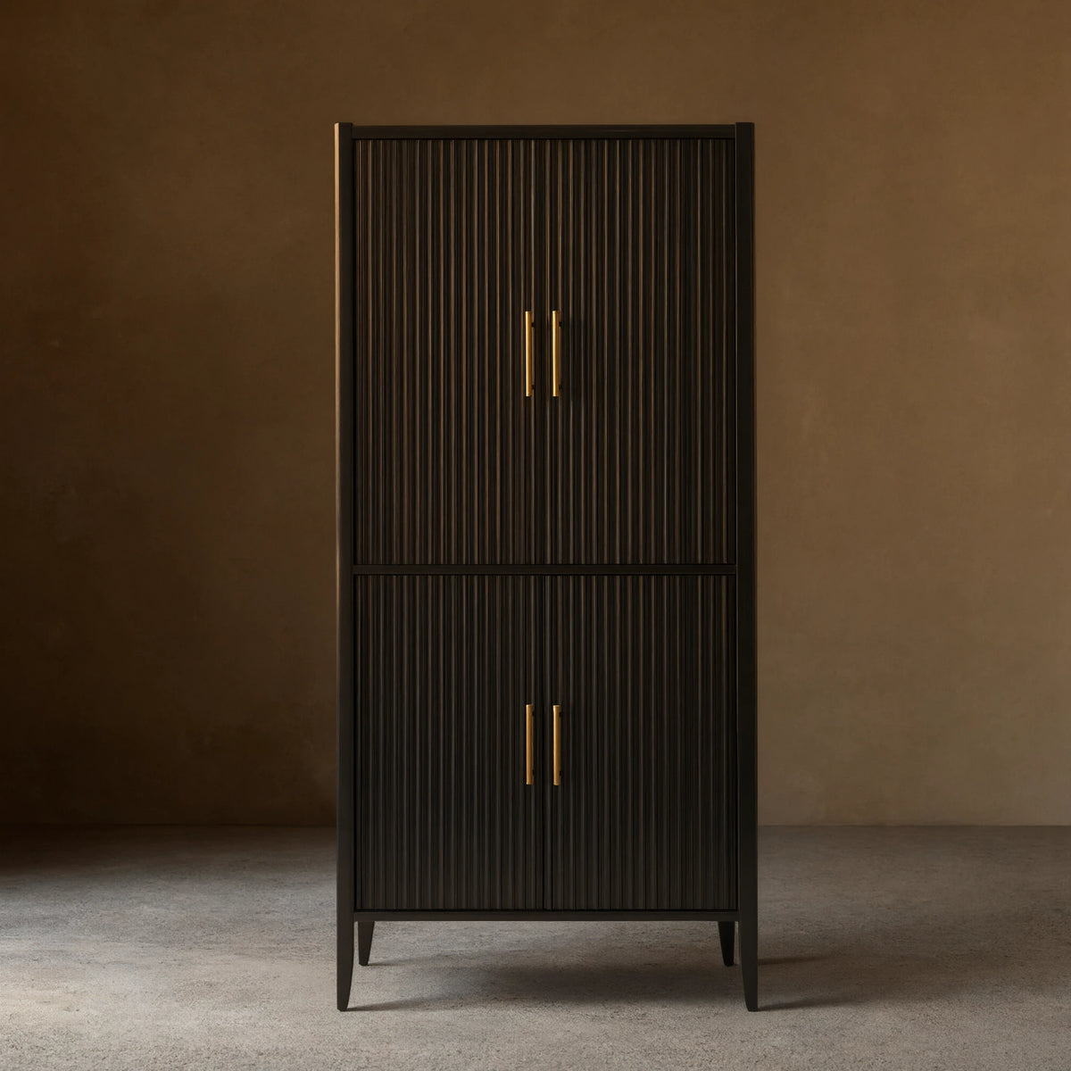 Louis Wood Bar Cabinet Constructivist-Inspired Wine Cabinet With Drawer