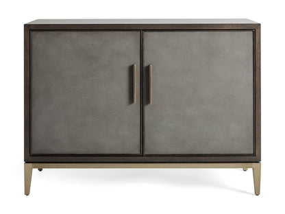 Malone Two-Door Wood Buffet Cabinet Sideboard With Leather Accents