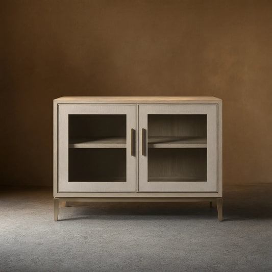 Malone Wood Sideboard Buffet Storage Cabinet With Two-Door Glass