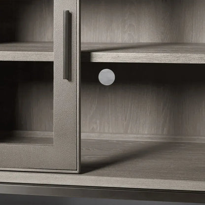 Malone Wood Sideboard Buffet Storage Cabinet With Two-Door Glass