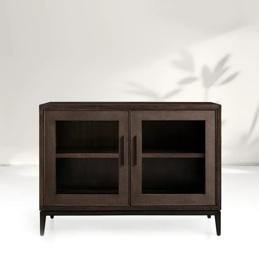 Malone Wood Sideboard Buffet Storage Cabinet With Two-Door Glass