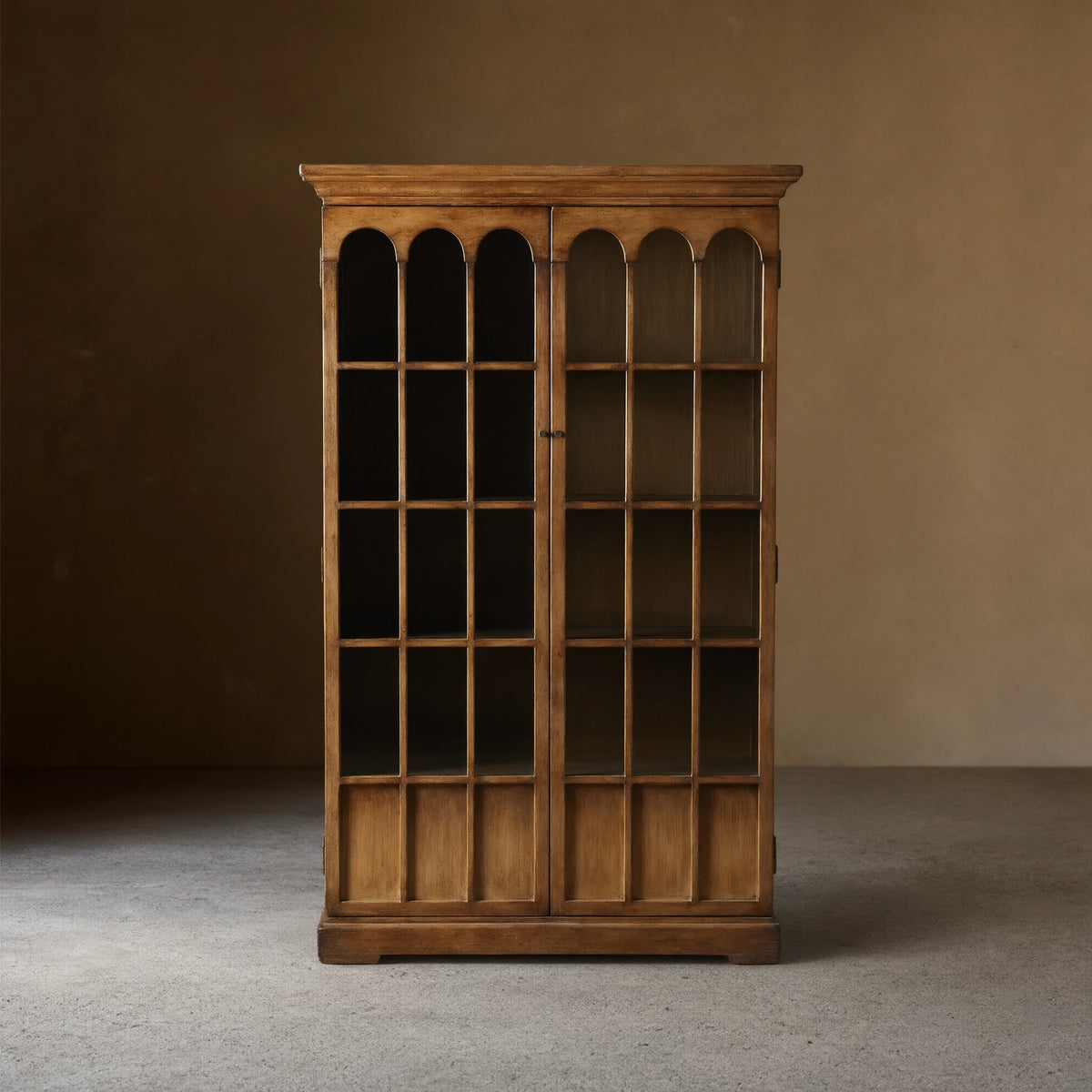 Merritt Solid Pine Tall Display Cabinet For Living Rooms Dining Areas Entryways