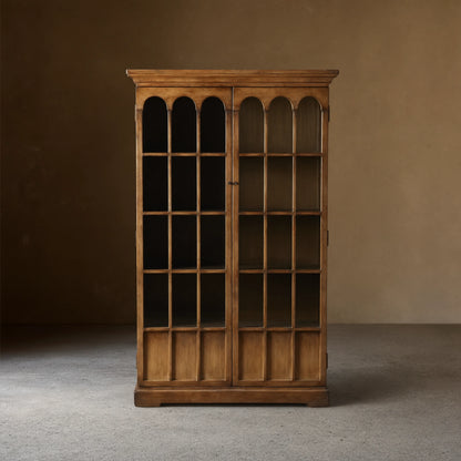 Merritt Solid Pine Tall Display Cabinet For Living Rooms Dining Areas Entryways
