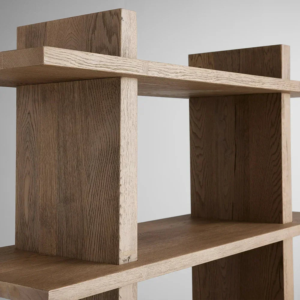 Panta Romanian oak Wood Bookcase