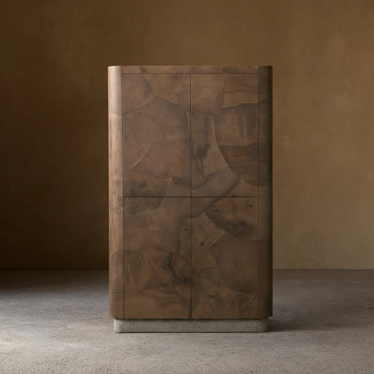 Polanco Wood Tall Storage Cabinet Large Sideboard With Two Spacious Drawers
