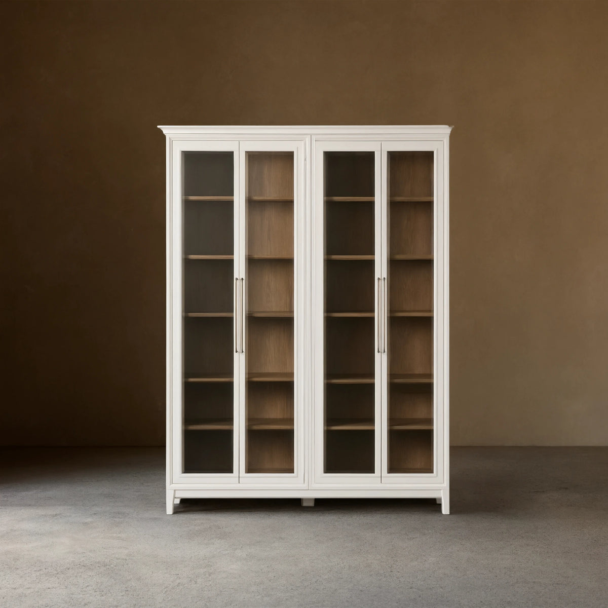 Rowan Modular Wood Tall Display Cabinet With Glass Doors