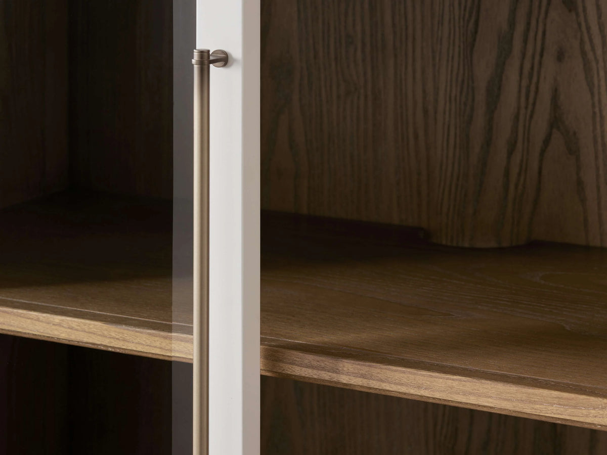Rowan Modular Wood Tall Display Cabinet With Glass Doors