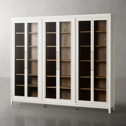 Rowan Modular Wood Tall Display Cabinet With Glass Doors